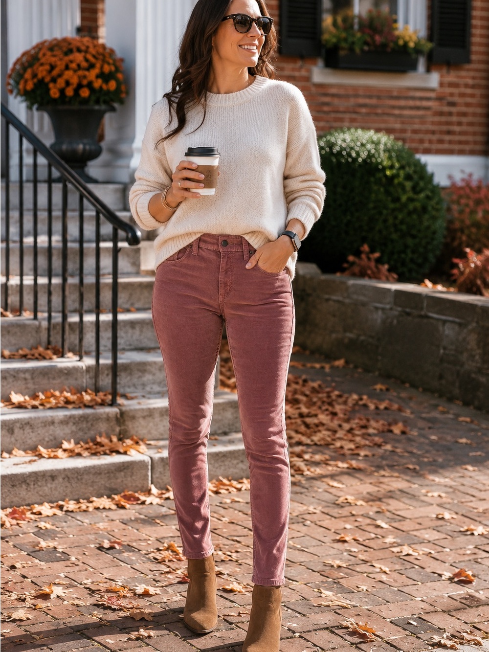 Universal Thread Dusty Mauve Corduroy Skinny Jeans Size 10 Mid Rise